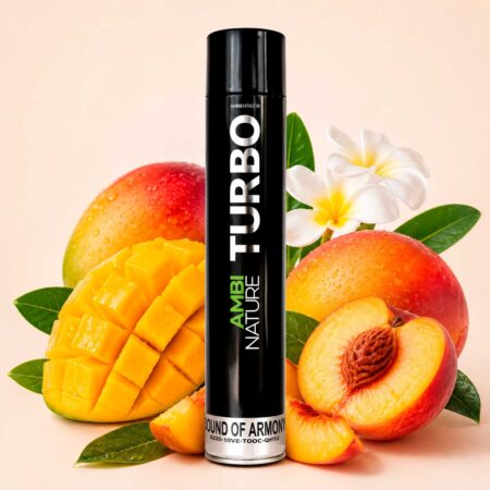 1. Aromatizante en Aerosol con tecnología TURBO aroma Mango